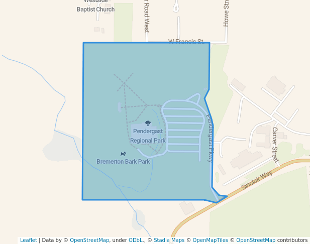 walking in Pendergast Regional Park map in Bremerton