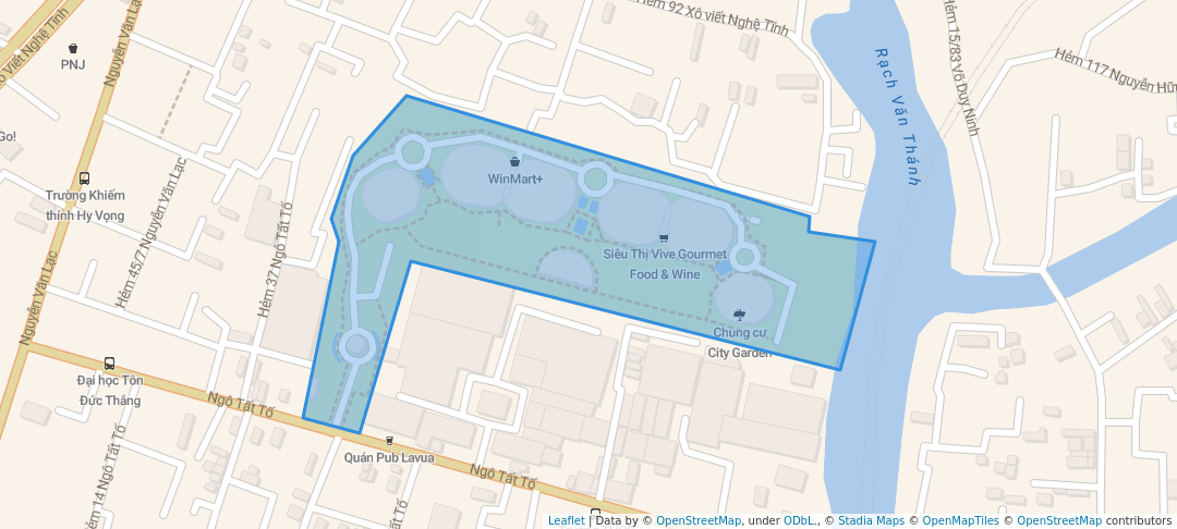 walking in City Garden map in Ho Chi Minh City