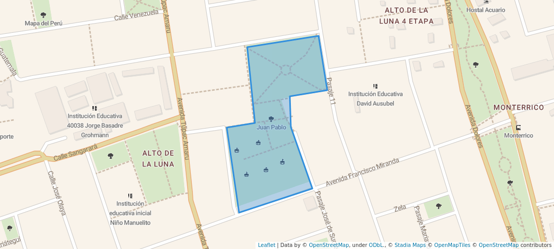 walking in Juan Pablo map in José Luis Bustamante y Rivero