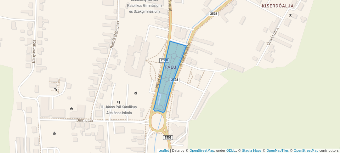 walking in Petőfi Sándor tér map in Ózd