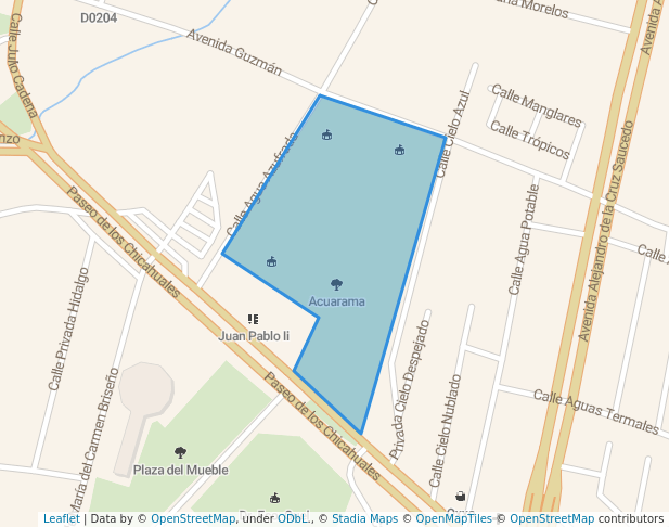 walking in Acuarama map in Jesús María