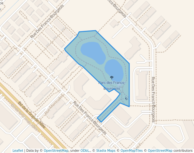 walking in Parc des Francs-Bourgeois map in Boisbriand