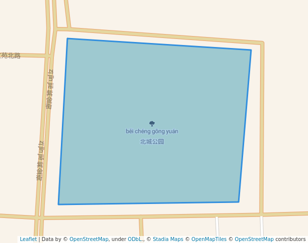 walking in 北城公园 map in Yun Cheng Shi