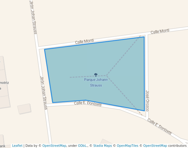 walking in Parque Johann Strauss map in San Borja