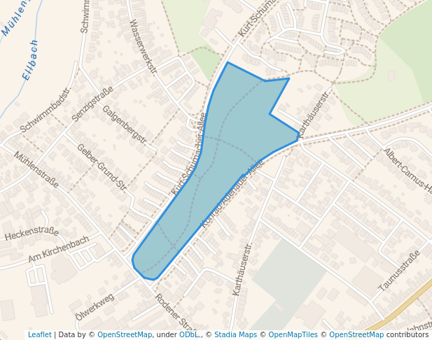 walking in Rodener Wiese map in Saarlouis