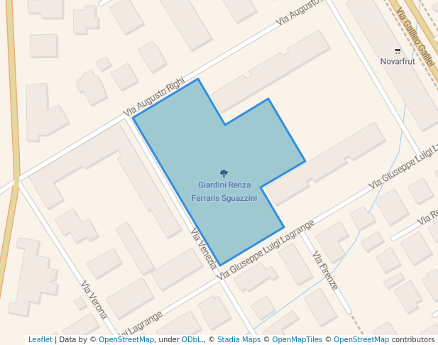 walking in Giardini Renza Ferraris Sguazzini map in Novara