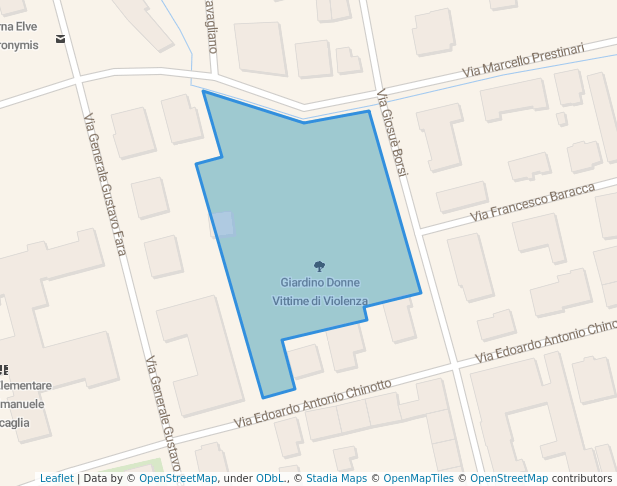 walking in Giardino Donne Vittime di Violenza map in Novara