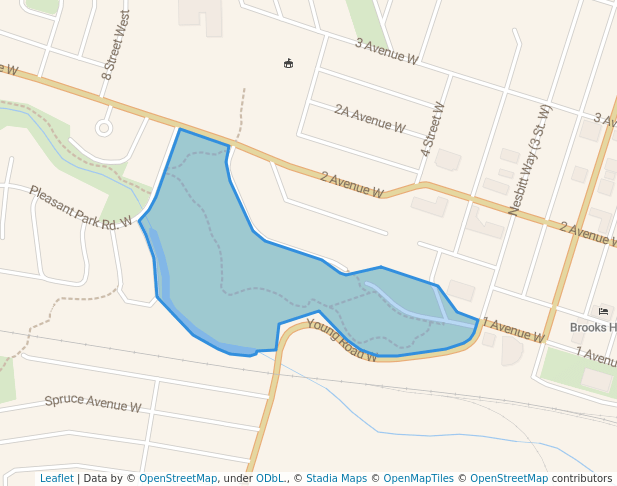 walking in Evergreen Park map in Brooks