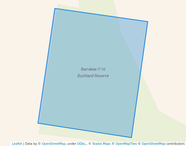 walking in Barrakee I116 Bushland Reserve map in Mysia