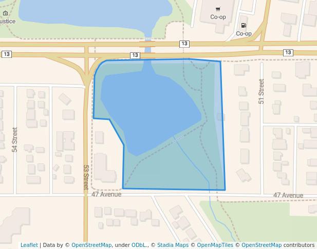 walking in Rotary Park map in Camrose