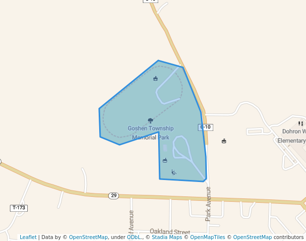 walking in Goshen Township Memorial Park map in Mechanicsburg