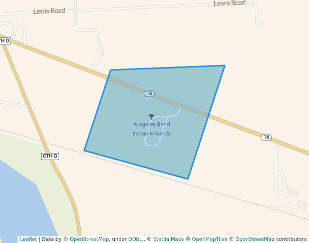 walking in Kingsley Bend Indian Mounds map in Wisconsin Dells