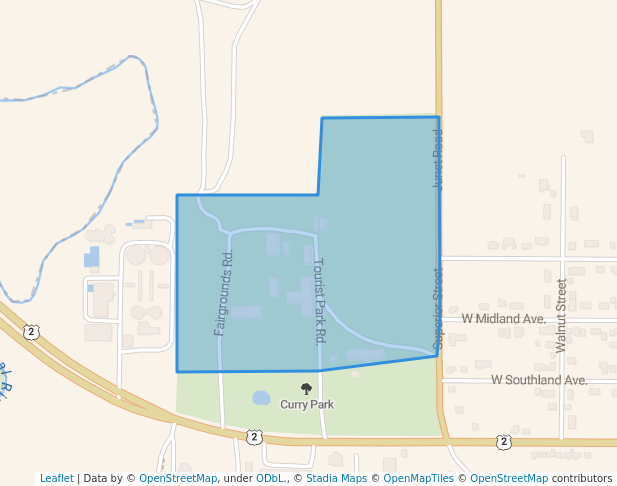 walking in Gogebic County Fairgrounds map in Ironwood