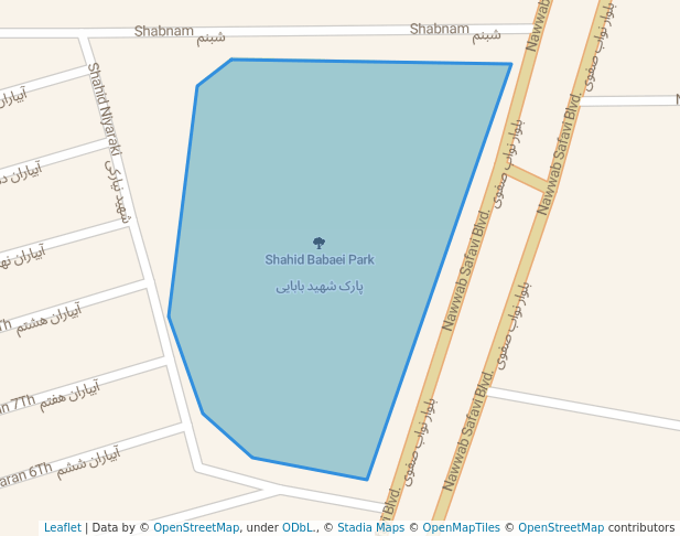 Shahid Babaei Park in Qazvin | Map and Routes