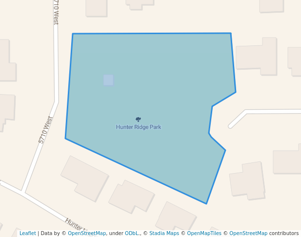 walking in Hunter Ridge Park map in West Valley City