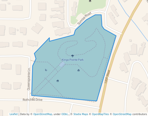 walking in Kings Pointe Park map in West Valley City