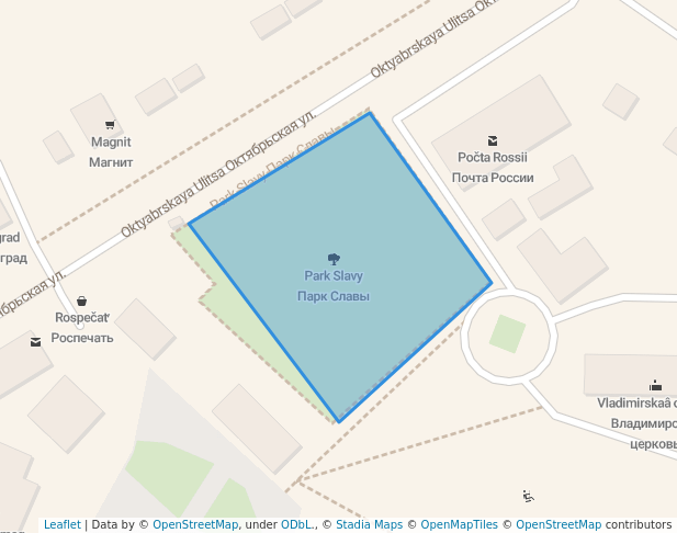 walking in Парк Славы map in Krasnoe