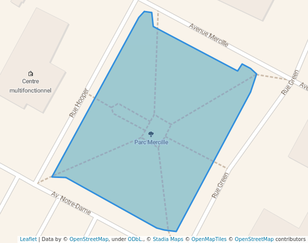 walking in Parc Mercille map in Saint-Lambert