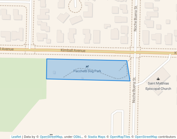 walking in Pacchetti Park map in Seaside