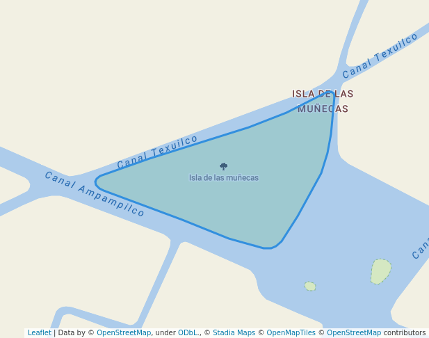 walking in Island of the Dolls map in Mexico City