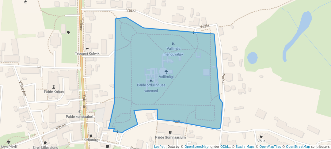 walking in Vallimägi map in Paide
