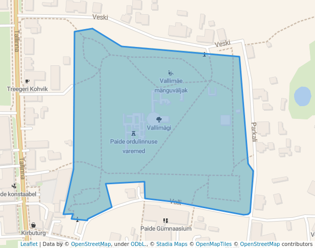 walking in Vallimägi map in Paide