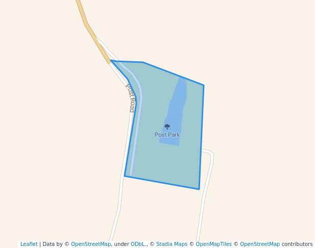 walking in Post Park map in Marathon