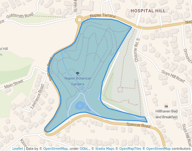 walking in Napier Botanical Gardens map in Napier