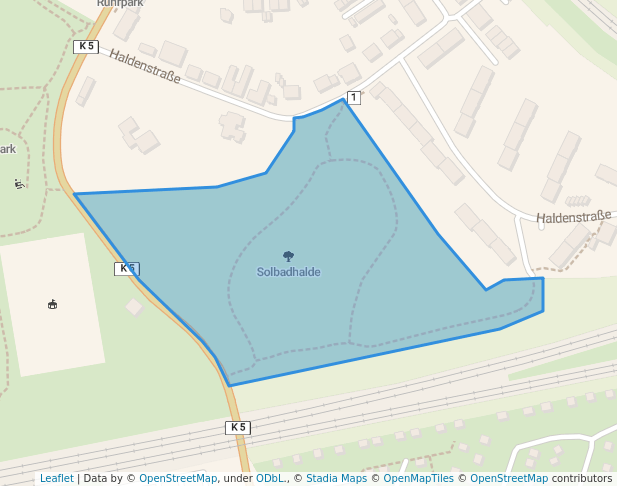 walking in Solbadhalde map in Oberhausen