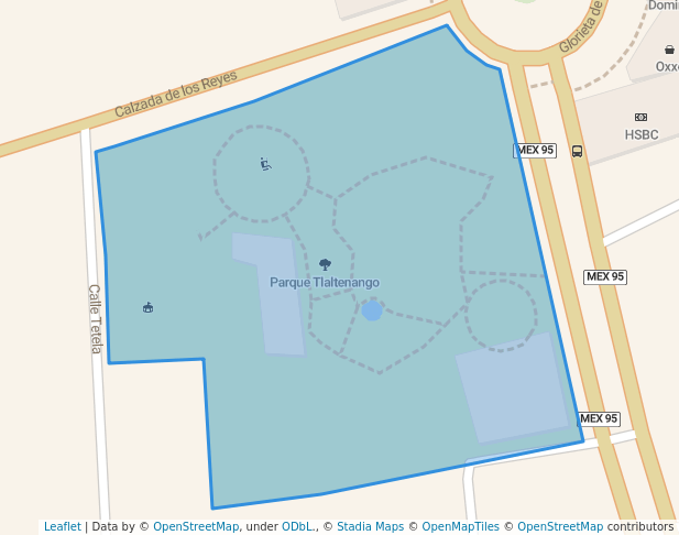 walking in Parque Tlaltenango map in Cuernavaca