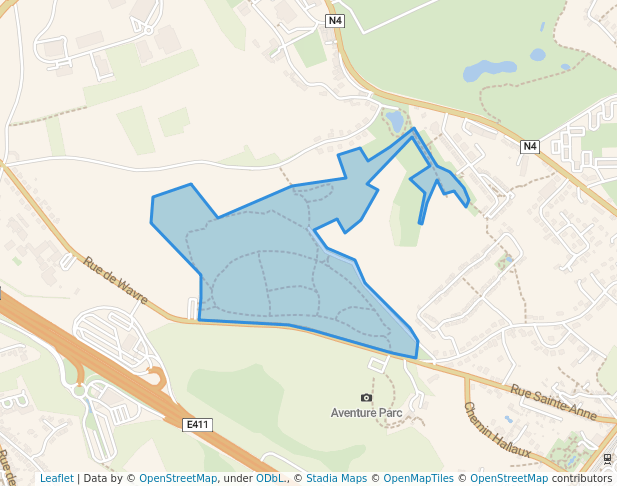 walking in Bois Sainte Anne map in Wavre