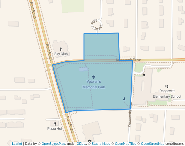 walking in Veteran's Memorial Park map in Plover