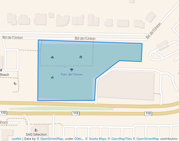 walking in Parc de l'Union map in Saint-Lambert