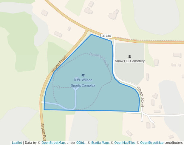 walking in D.W. Wilson Sports Complex map in Apalachicola