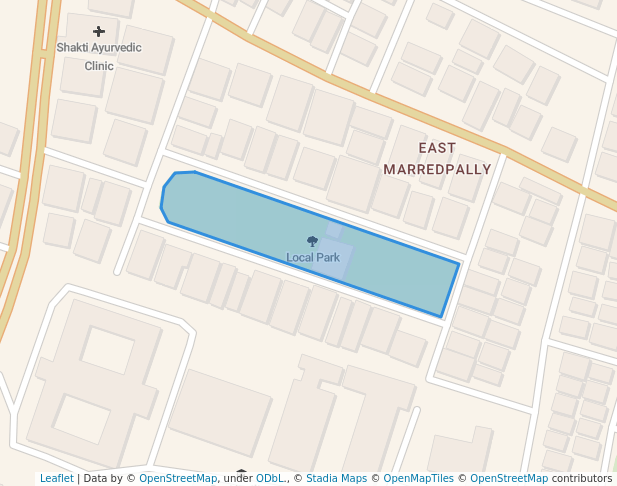 walking in Local Park map in Secunderabad