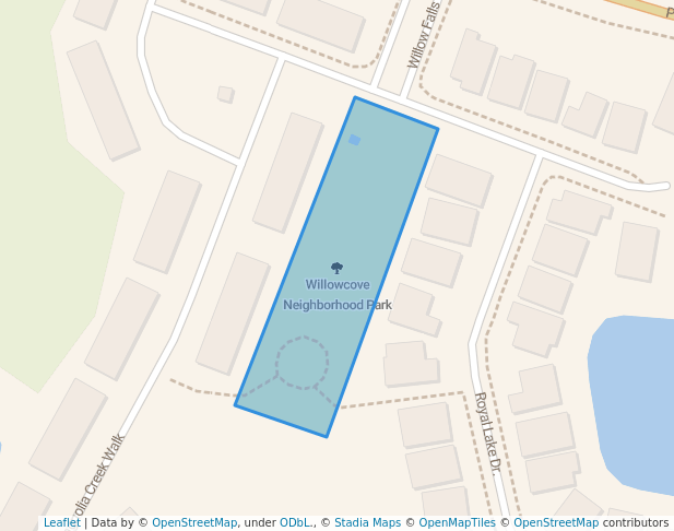 walking in Willowcove Neighborhood Park map in Ponte Vedra Beach