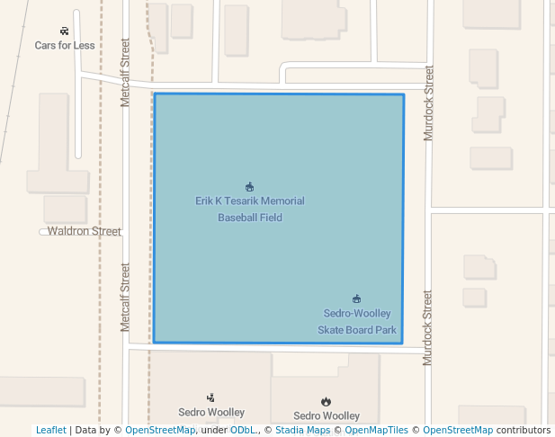walking in Metcalf Park map in Sedro-Woolley