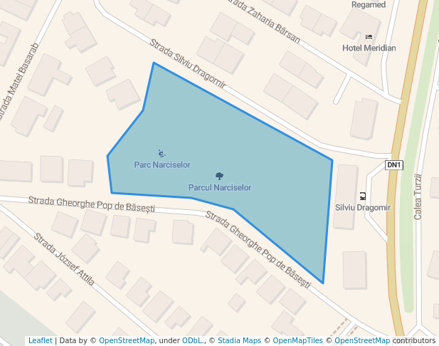 walking in Parcul Narciselor map in Cluj-Napoca