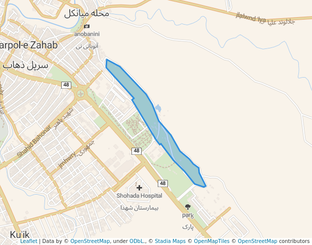 walking in پارک جنگلی map in Sarpol-e Zahab