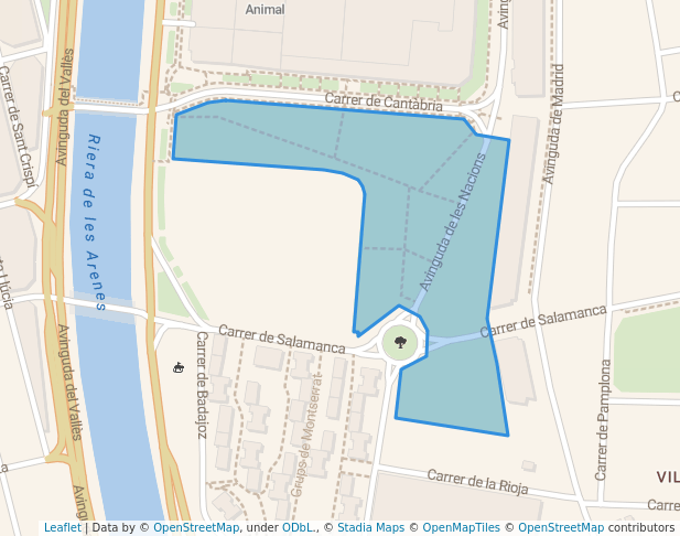 walking in Plaça del Pla de la Corneta map in Terrassa