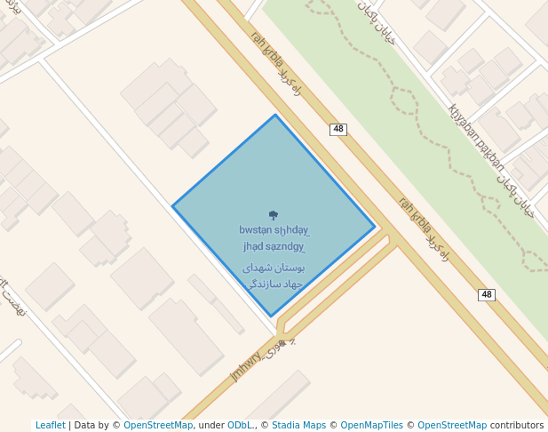 walking in بوستان شهدای جهاد سازندگی map in Sarpol-e Zahab