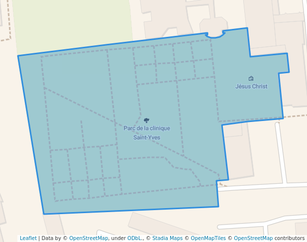 walking in Parc de la clinique Saint-Yves map in Rennes