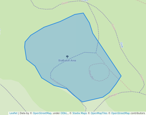 walking in Biathalon Area map in Hinton