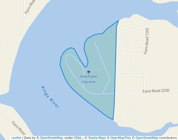 walking in Viola Public Use Area map in Shell Knob