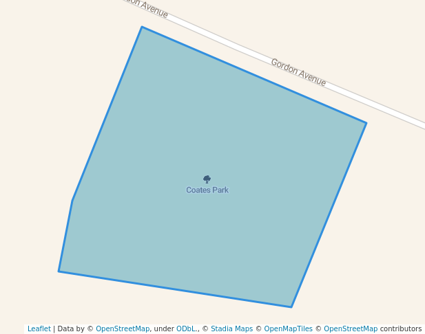 walking in Coates Park map in Griffith