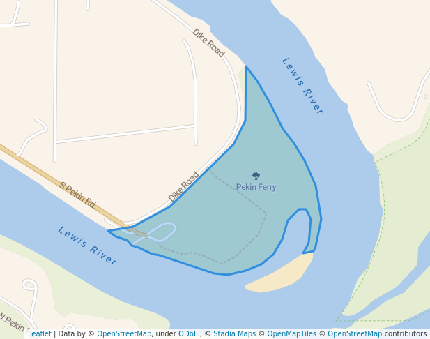 walking in Pekin Ferry map in Woodland