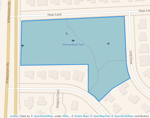 walking in Shenandoa Park map in Elk Grove Village