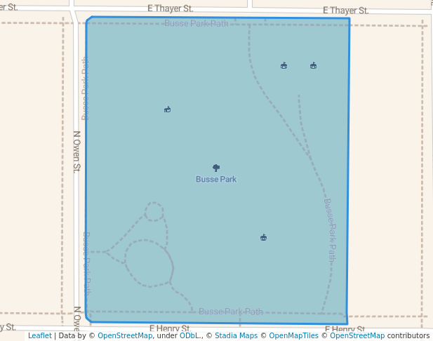 walking in Busse Park map in Mount Prospect