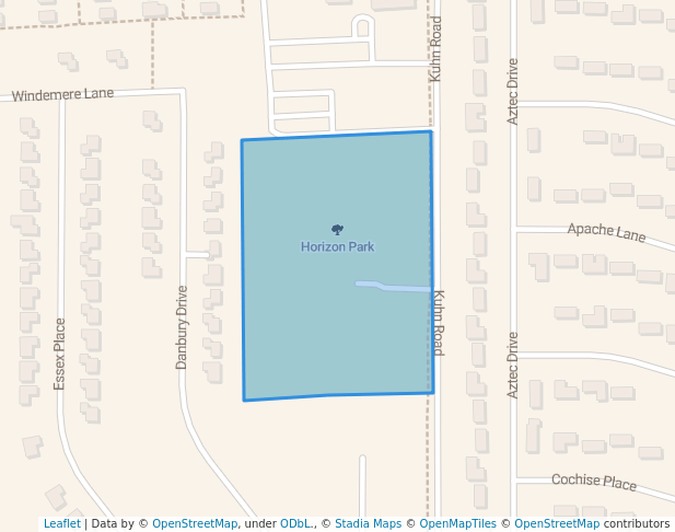 walking in Horizon Park map in Carol Stream