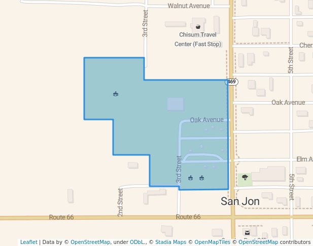 walking in Village Park map in San Jon